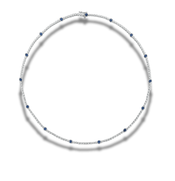 Station necklace, sapphire